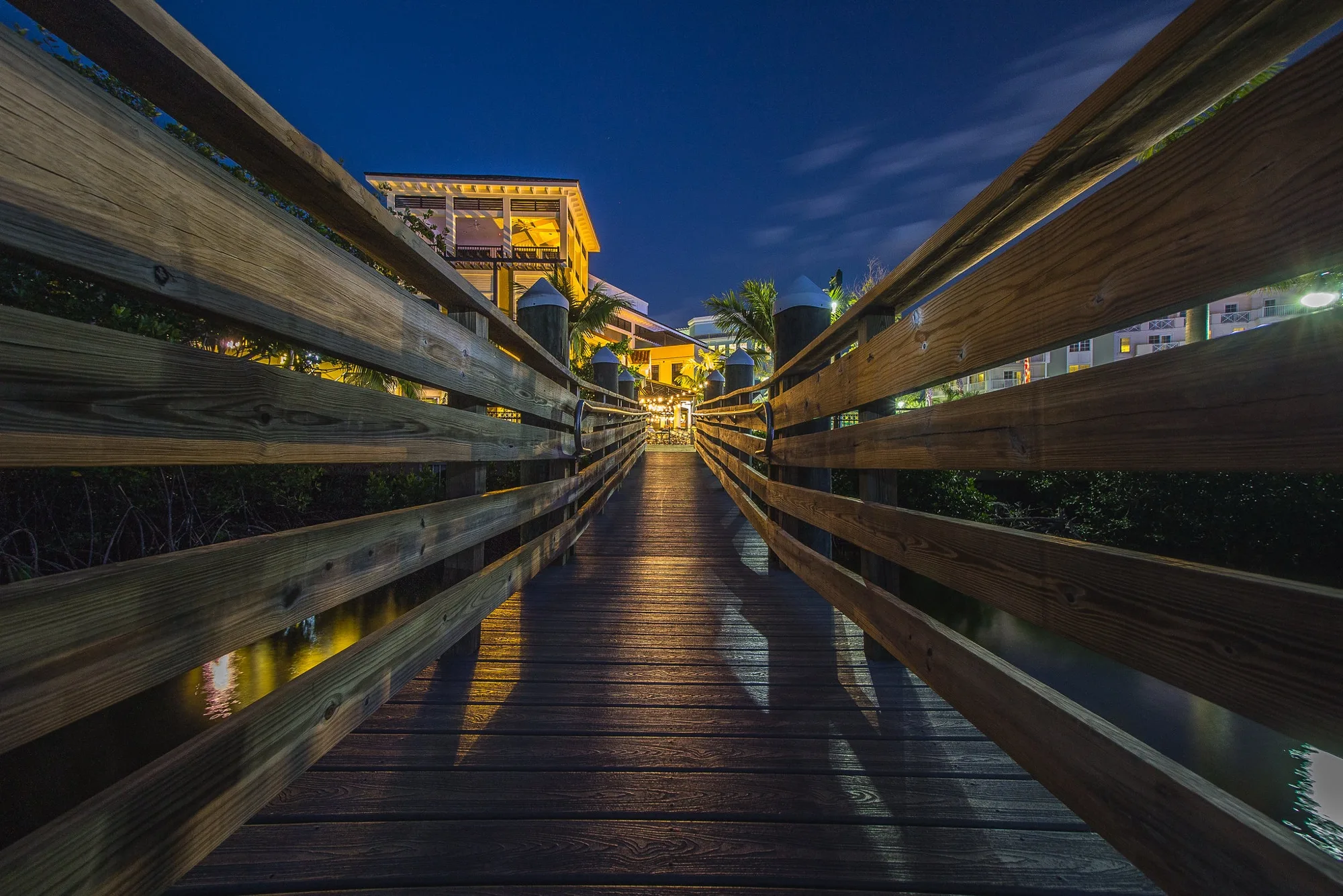 Boardwalk at blue hour. Misc photography by Robin Mehdee, South Florida.