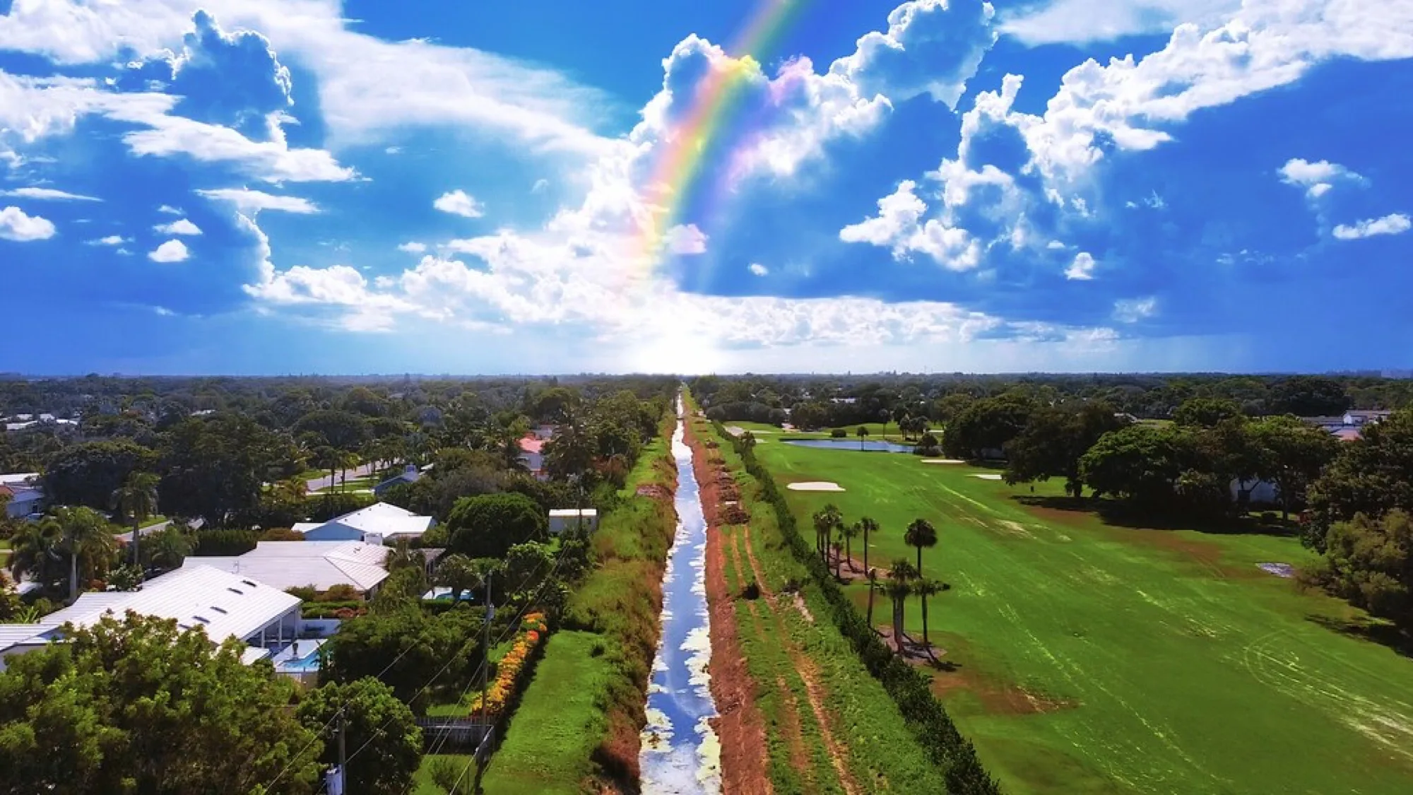 Rainbow over the fairway. Misc photography by Robin Mehdee, South Florida.